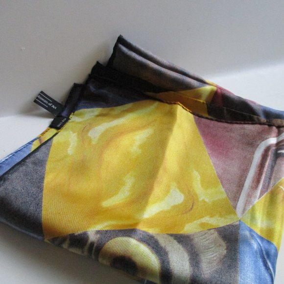 *Silk Blue Yellow Scarf Cubism Surrealism - Philadelphia Museum of Art - Picture 8 of 8